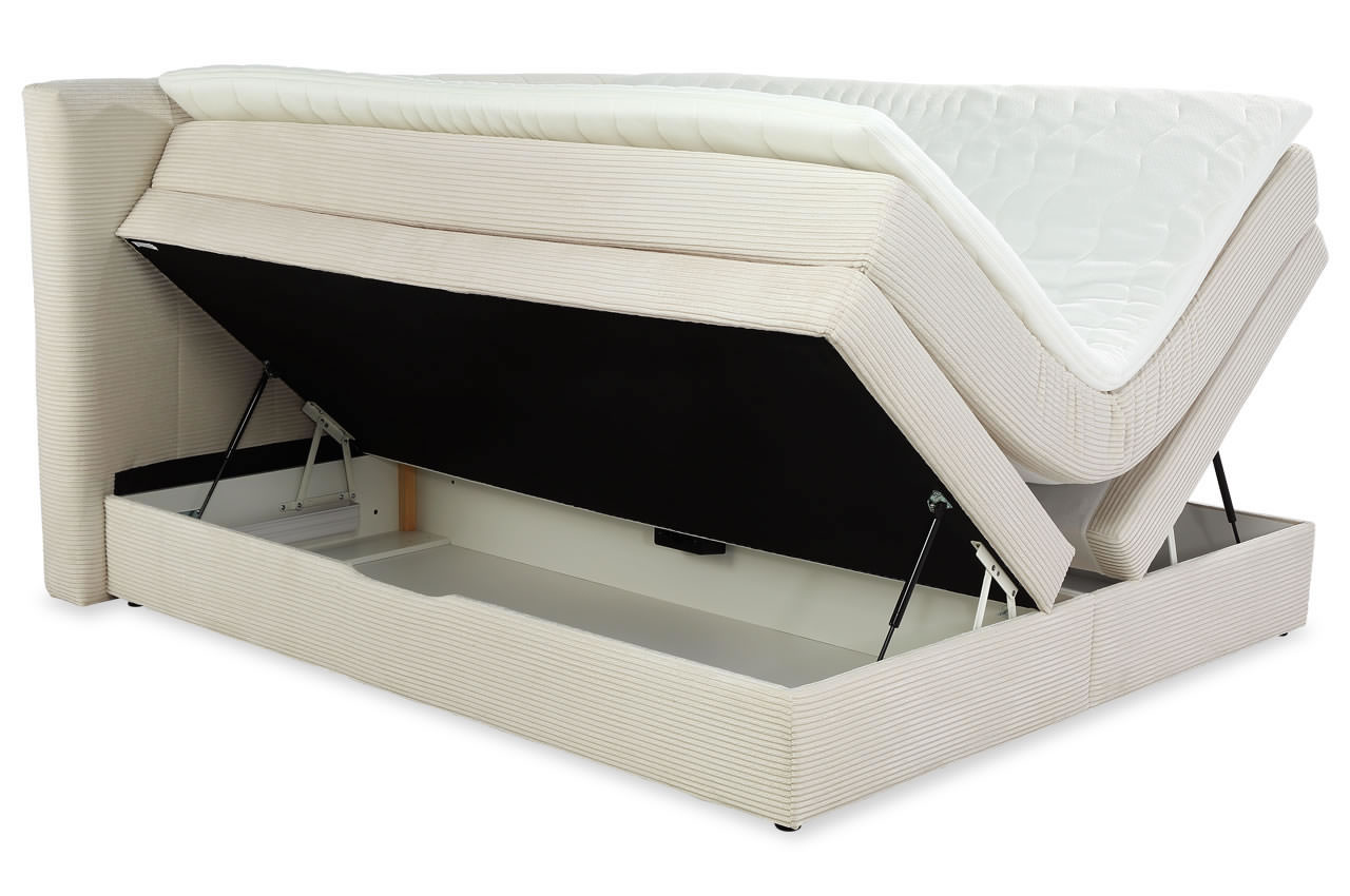 amy boxspringbett 180x200 cord 426 07 farbe beige mit bettkasten