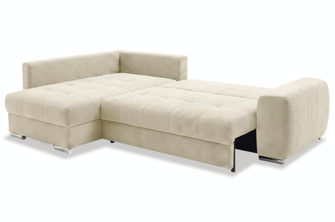 ecksofa mykonos links cord stripes 8622 creme schlaffunktion ecksofa mykonos links cord stripes 8622 creme schlaffunktion
