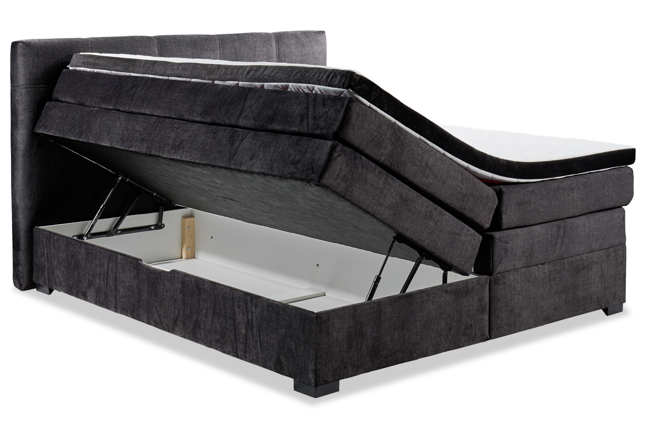 fanes boxspringbett stoff vogue 17 charcoal mit bettkasten fanes boxspringbett stoff vogue 17 charcoal mit bettkasten