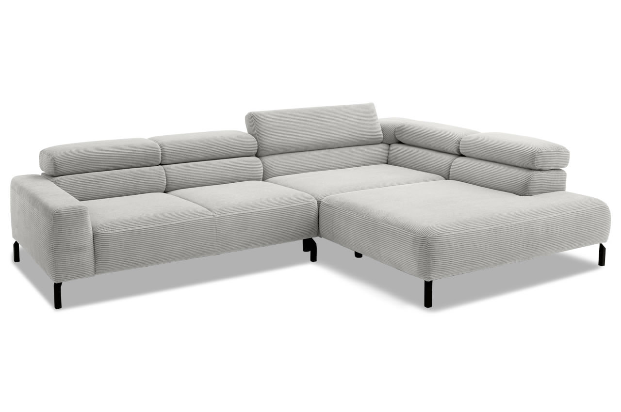 spring ecksofa rechts feincord silber spring ecksofa rechts feincord silber