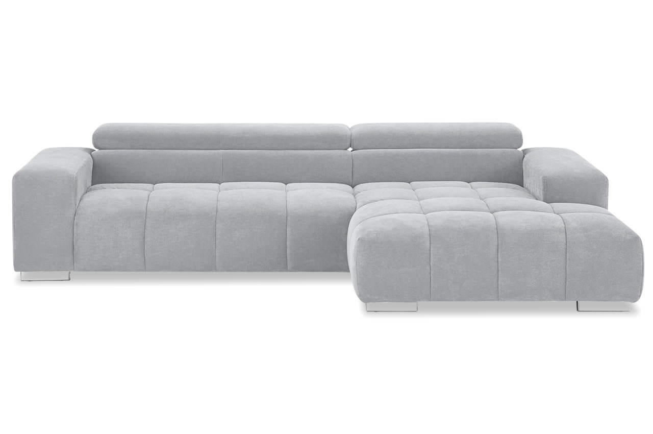 cotta orion ecksofa mit recamiere rechts f009 grau frontansicht