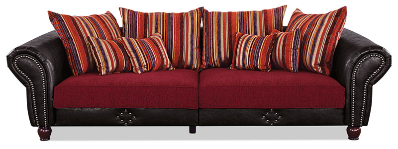 Bigsofa Carlos - Braun-Rot