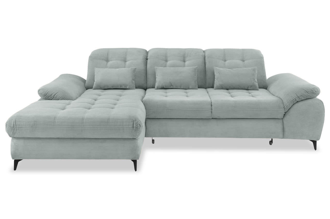 benformato delphino ecksofa variante links cord 4803 aqua frontansicht