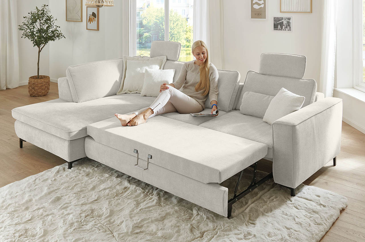 mp in24153 ecksofa links stoff cody natur milieubild mit schlaffunktion 2