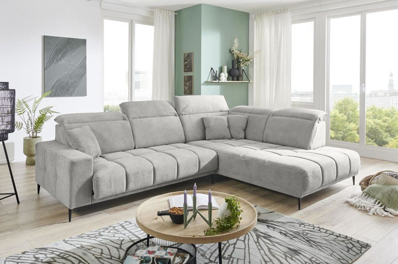 livorno ecksofa mit ottomane rechts aragon 80 silber milieubild sitztiefenverstellung livorno ecksofa mit ottomane rechts aragon 80 silber milieubild sitztiefenverstellung