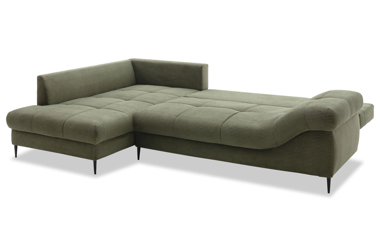 oregon ecksofa links cord stripes 8641 gruen schlaffunktion ohne kissen