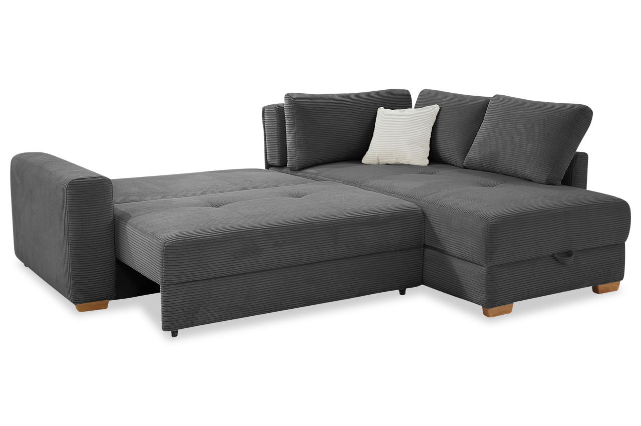 sunset ecksofa variante rechts cord 426 09 grau schlaffunktion
