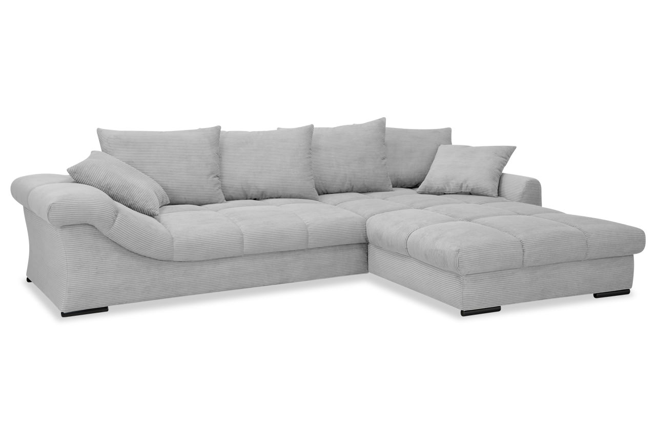 apollo ecksofa rechts cord stripes 8637 grau