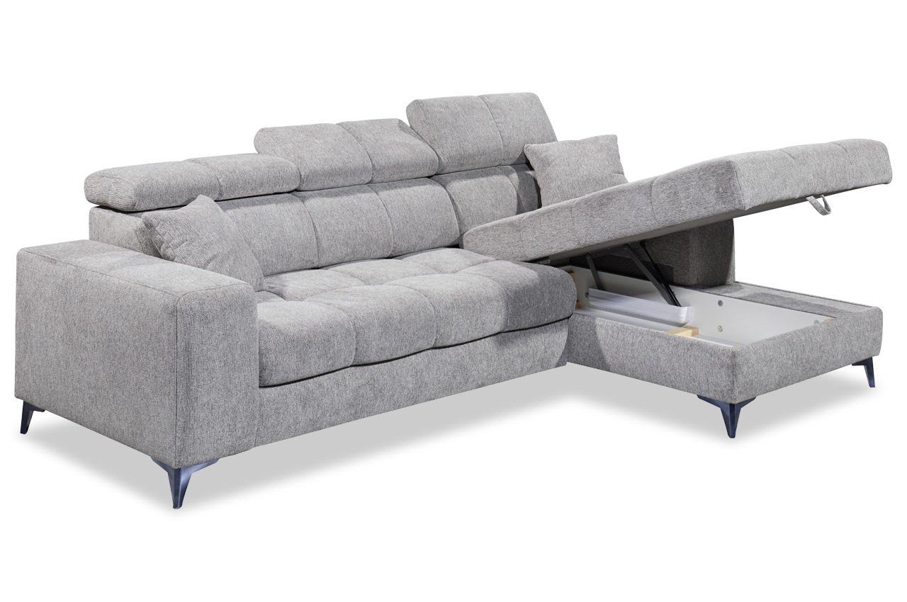 Ecksofa Sydney 2 rechts Glow 05 Taupe Bettkasten