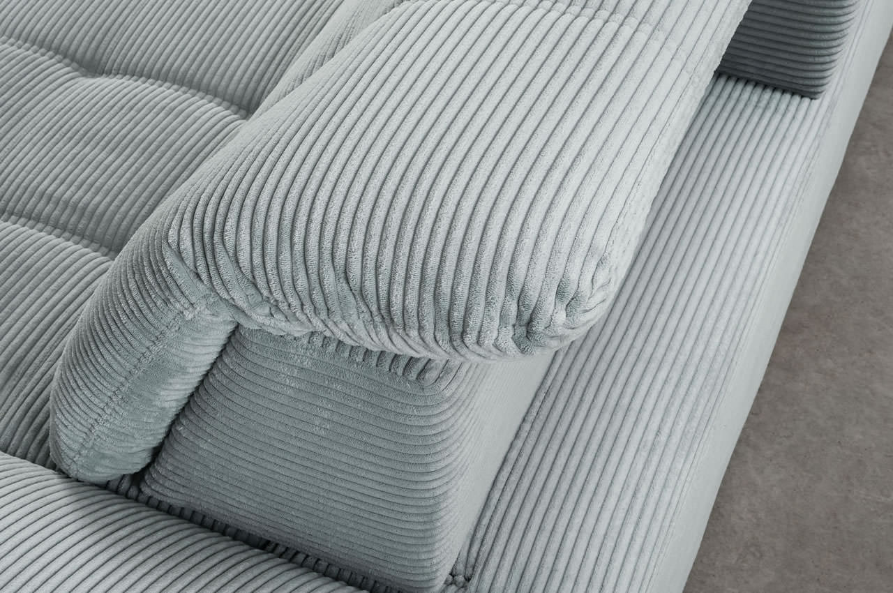 benformato delphino ecksofa variante links cord 4803 aqua milieu detailbild kopfteilverstellung