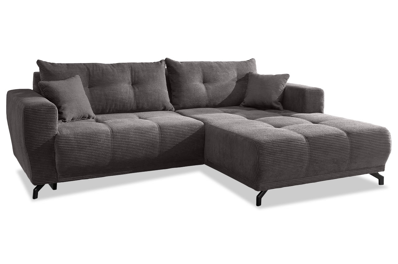 restato ecksofa rechts cordstoff 4801 grau