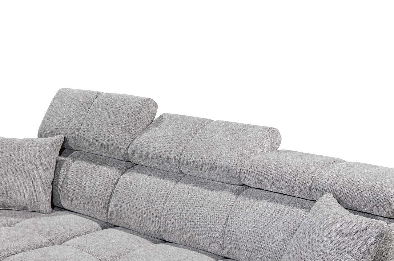 Ecksofa Sydney 2 links Glow 05 Taupe Kopfteil Detail