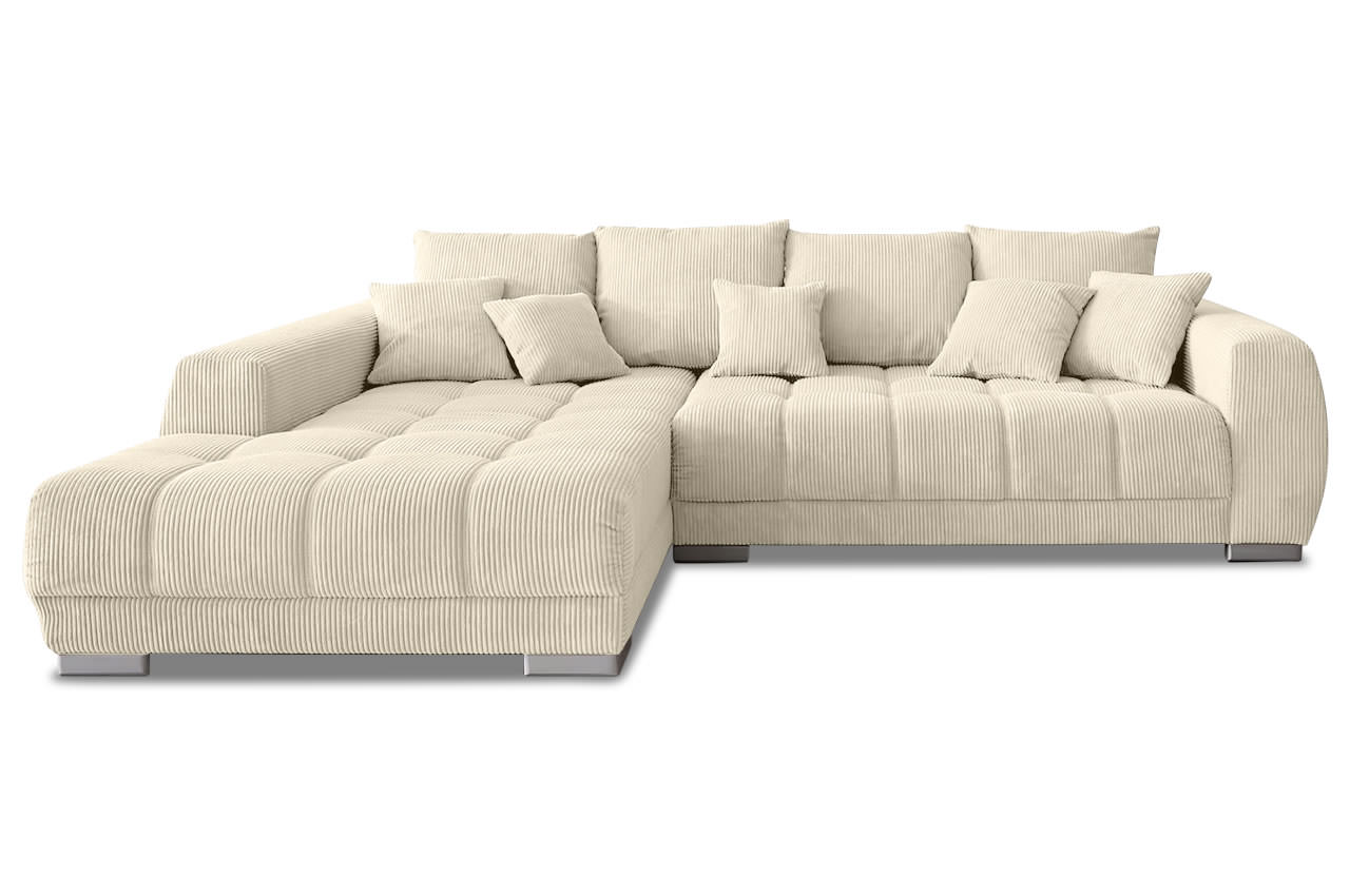 mustang ecksofa mit recamiere links cord lincoln 03 farbe beige frontansicht mustang ecksofa mit recamiere links cord lincoln 03 farbe beige frontansicht