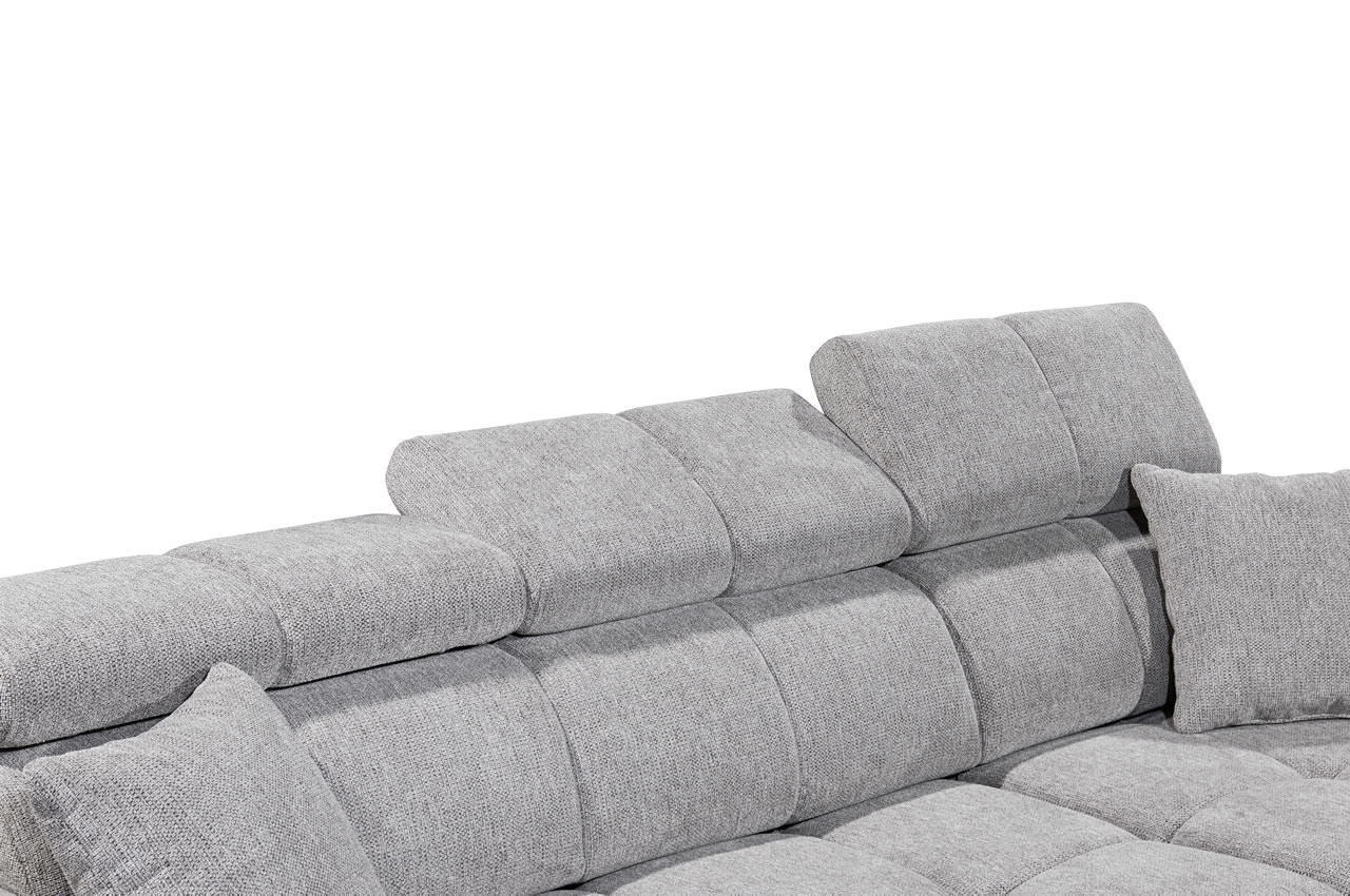 Ecksofa Sydney 2 rechts Glow 05 Taupe Kopfteil Detail