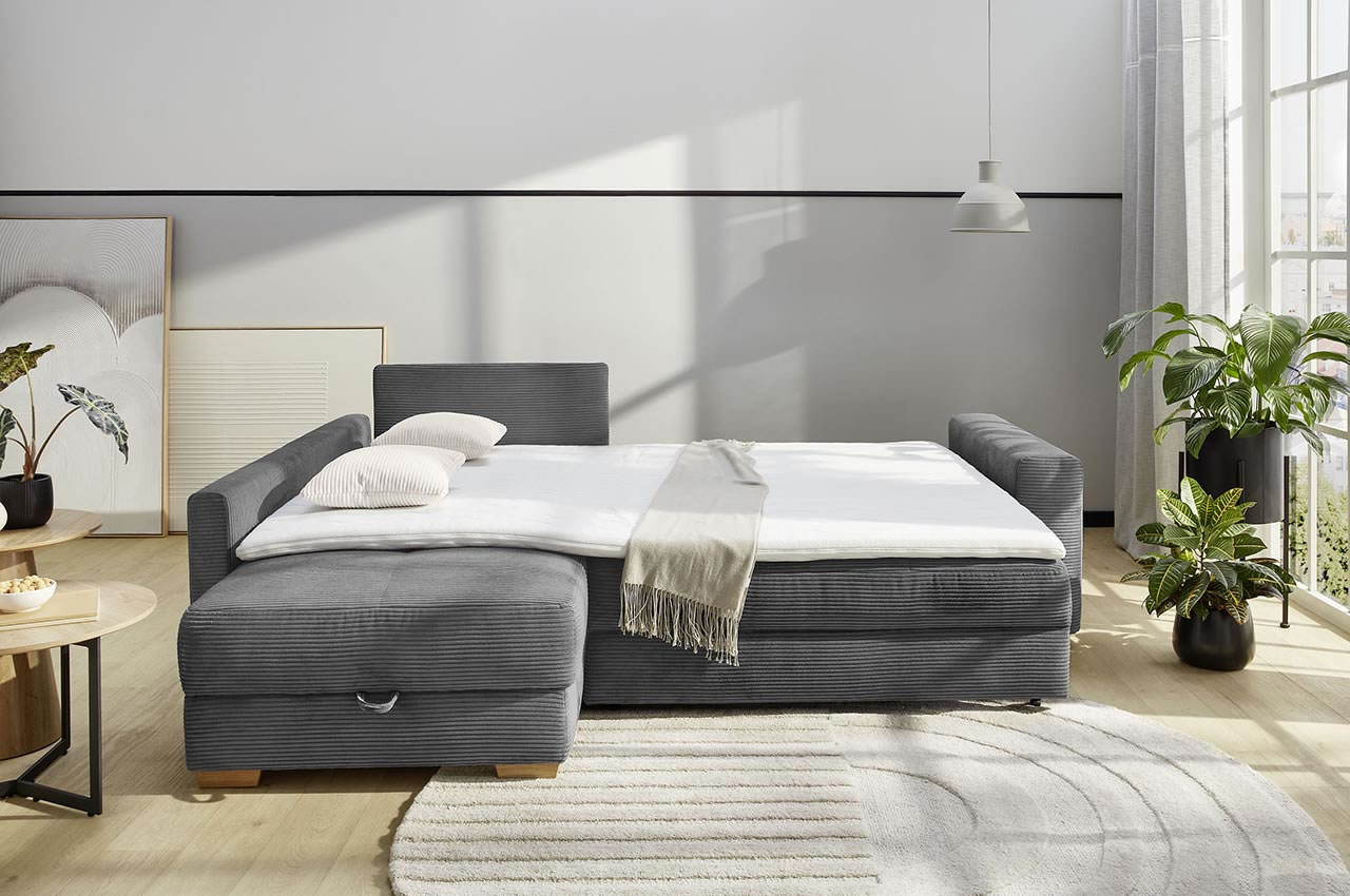 sunset ecksofa variante links cord 426 09 grau milieubild schlaffunktion mit topper sunset ecksofa variante links cord 426 09 grau milieubild schlaffunktion mit topper
