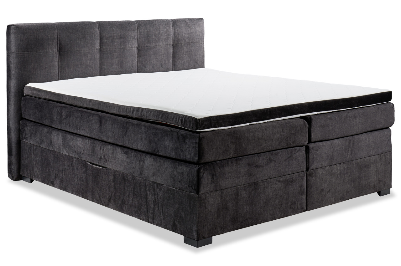 fanes boxspringbett stoff vogue 17 charcoal ohne kissen fanes boxspringbett stoff vogue 17 charcoal ohne kissen