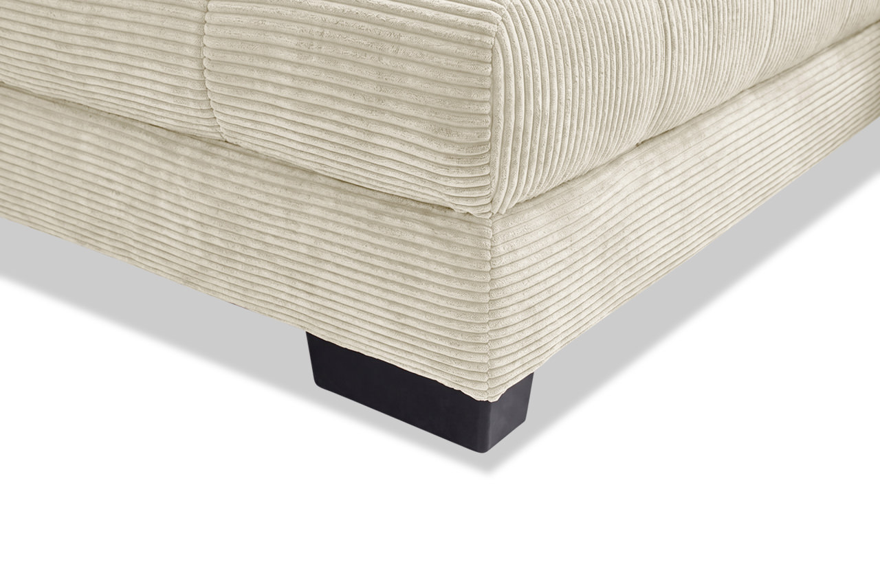 ecksofa estrella links cord stripes 8622 creme detailbild fuss ecksofa estrella links cord stripes 8622 creme detailbild fuss