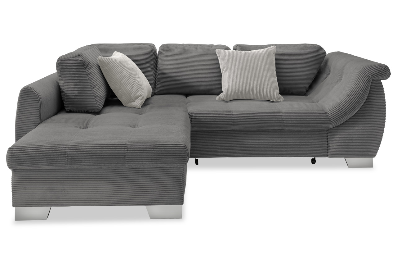 flora ecksofa links 4801 cord grau zierkissen 4802 cord silber frontansicht