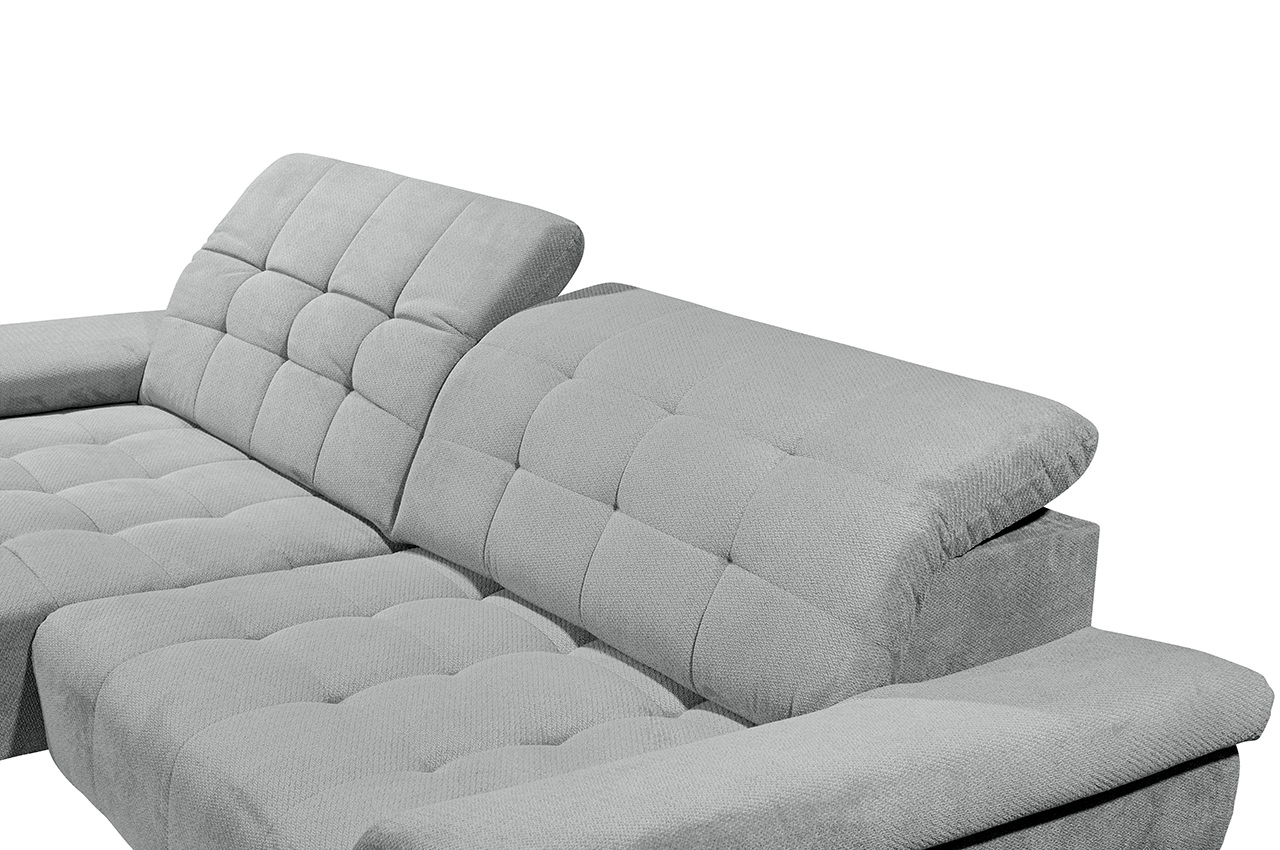 trogir ecksofa links stoff vinci 07 silber detailbild kopfteilverstellung