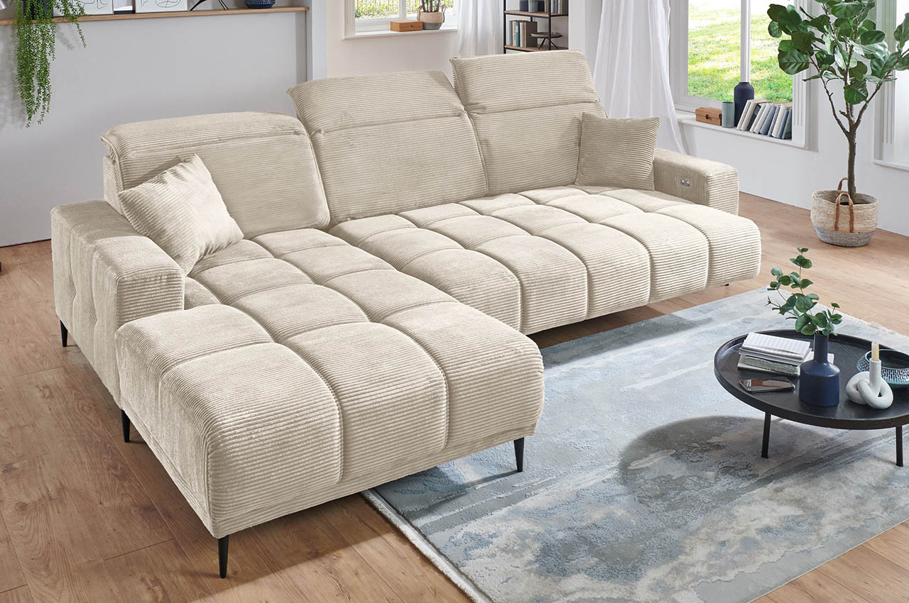 livorno ecksofa links cord 03 beige ambiente sitztiefenverstellung