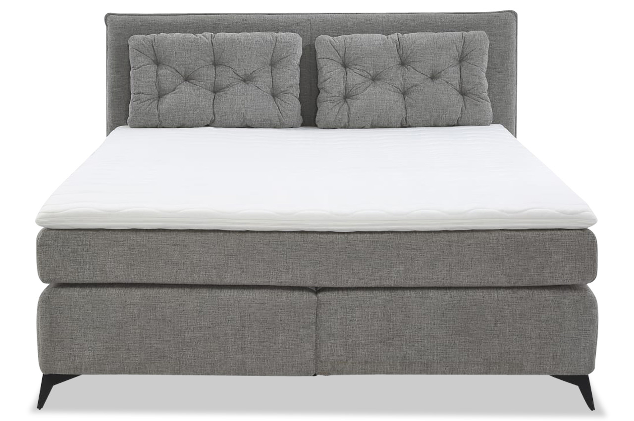 chalet boxspringbett 180x200 chenille 417 19 grau frontansicht chalet boxspringbett 180x200 chenille 417 19 grau frontansicht