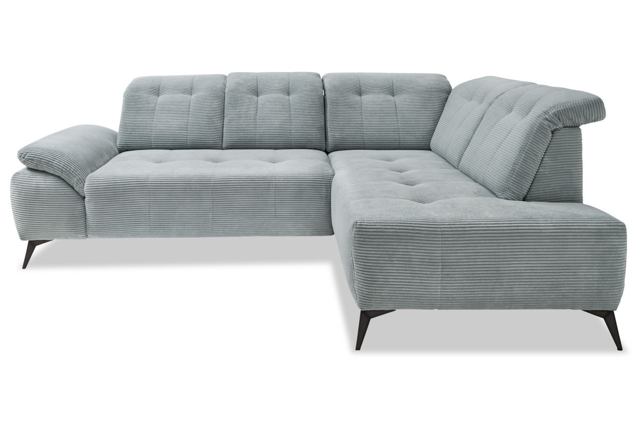 benformato fiore ecksofa rechts cord 4803 aqua frontansicht benformato fiore ecksofa rechts cord 4803 aqua frontansicht