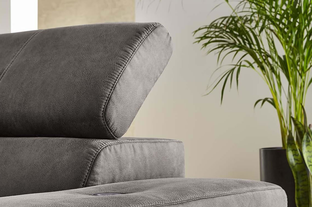 le mans ecksofa links stoff 415 19 grau detailbild kopfteil