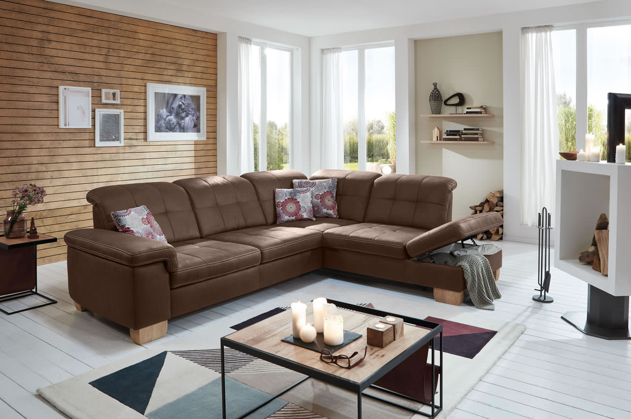 pp la16028 ecksofa rechts deluxe schoko milieu bettkasten