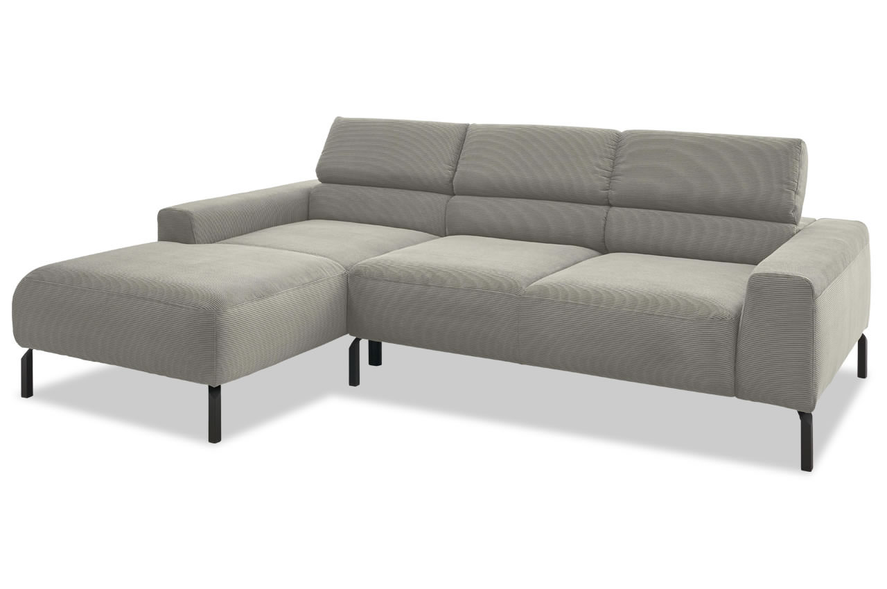 spring ecksofa mit recamiere links feincord grau