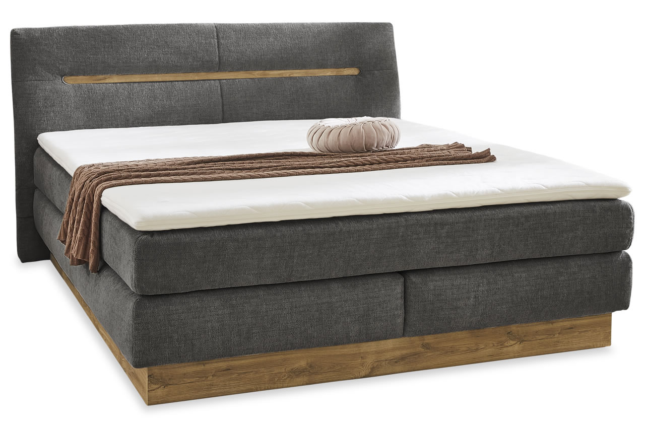 nika boxspringbett 180x200 stoff 444 09 dunkelgrau