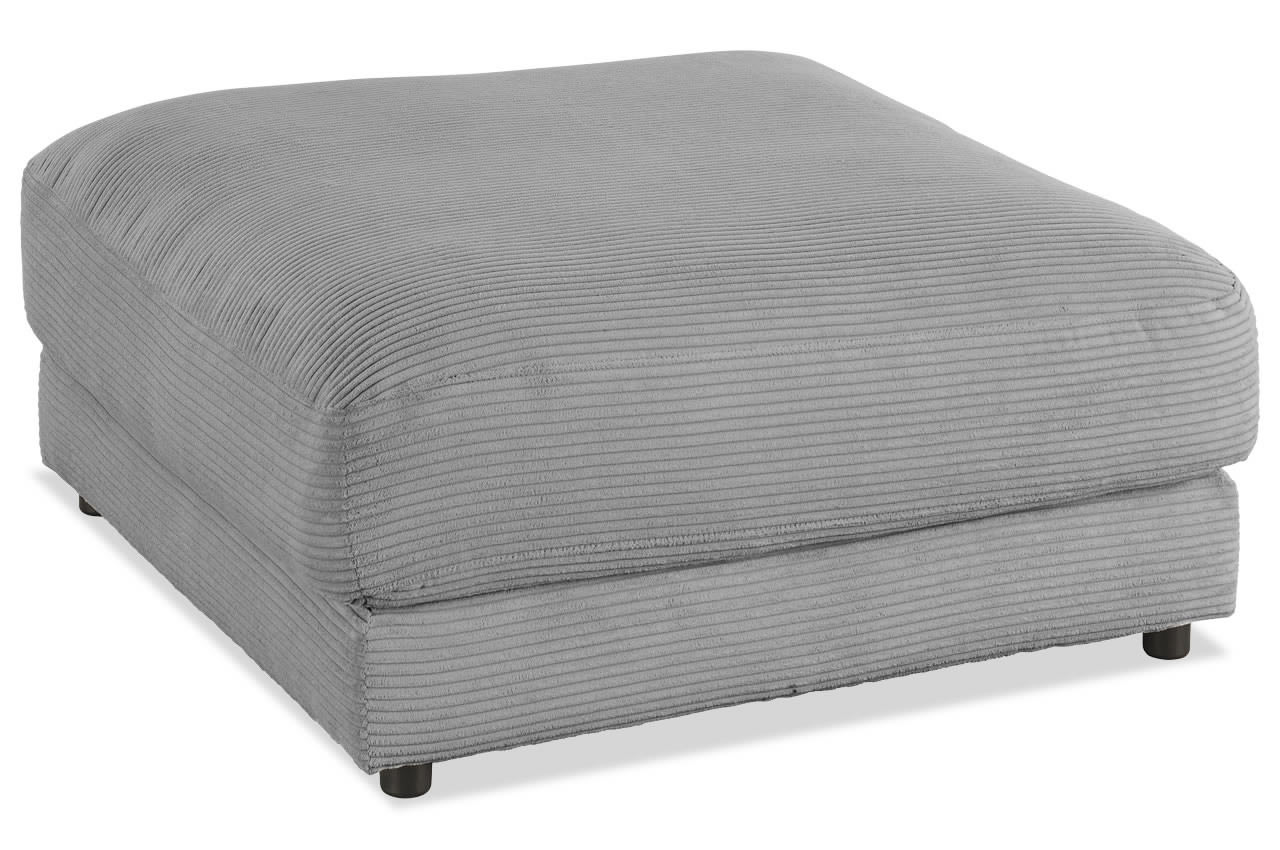 high end hocker quadratisch medium in cord grau