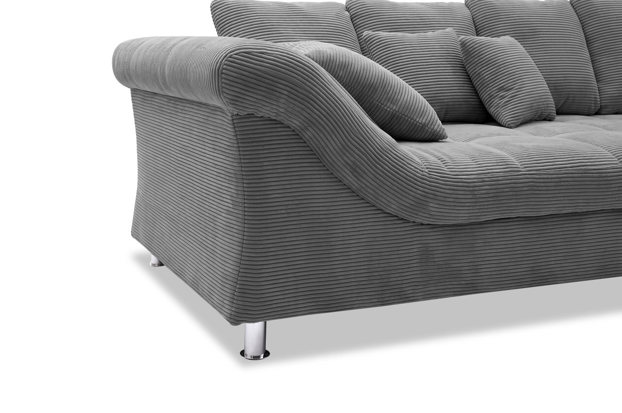 calgary ecksofa rechts cord stripes 8629 anthrazit detailbild