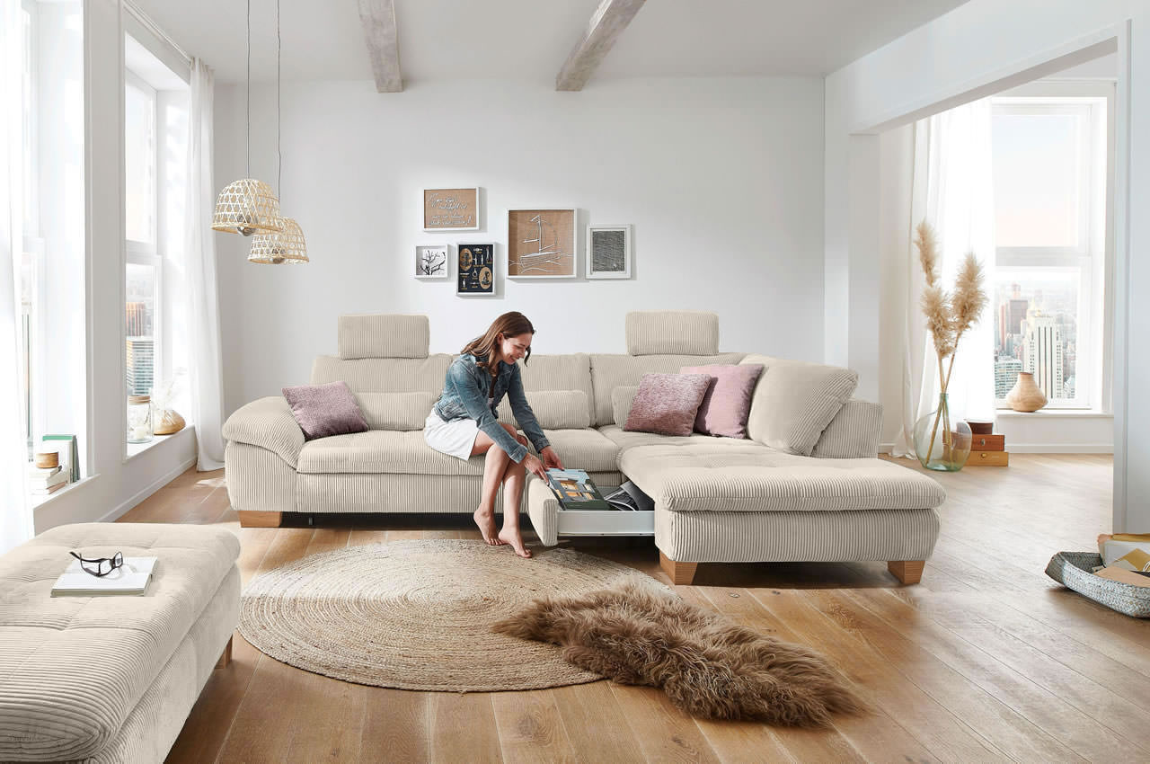 mp in14007 ecksofa rechts cord beige milieu bettkasten