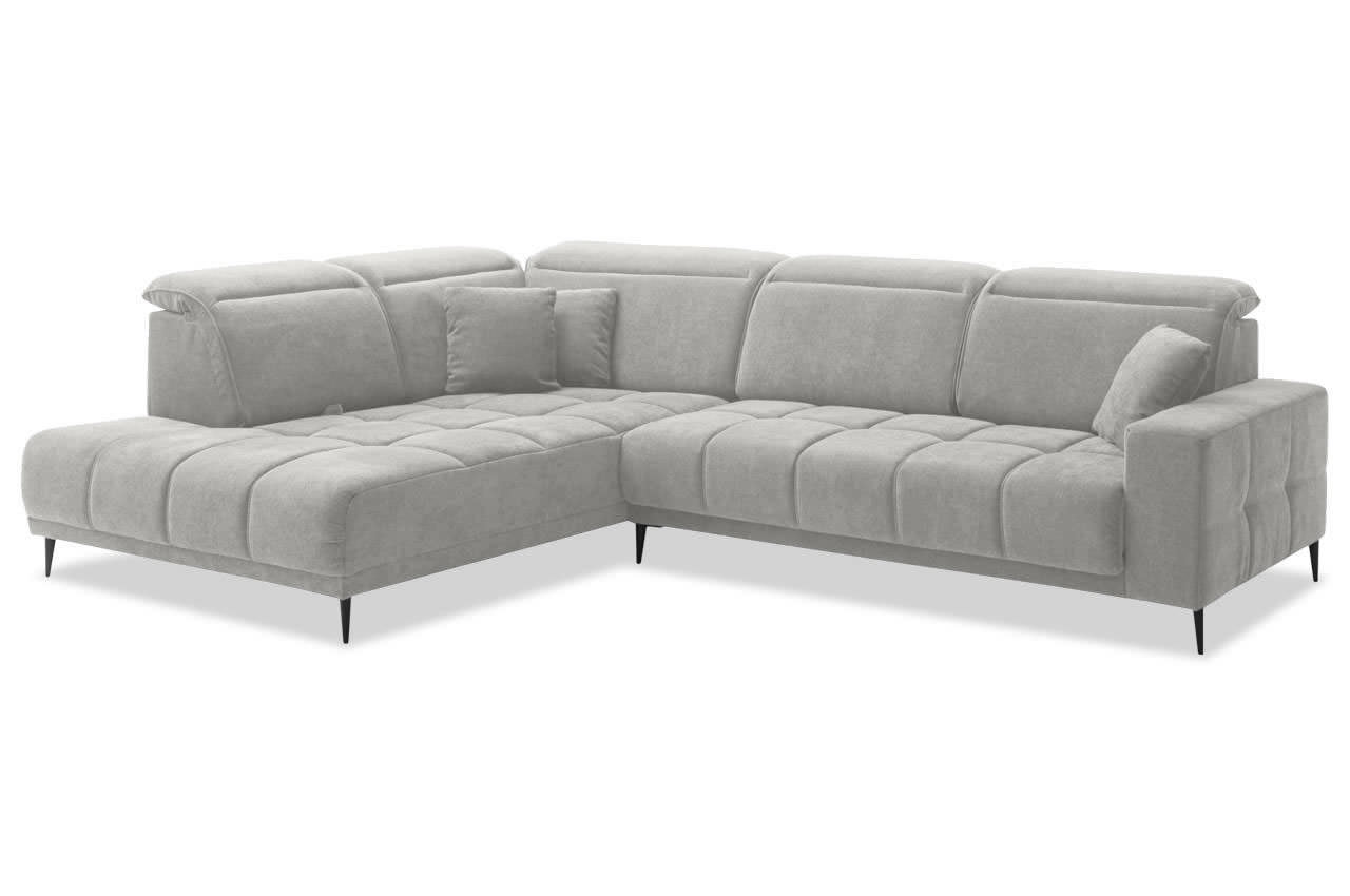 livorno ecksofa mit ottomane links aragon 80 silber livorno ecksofa mit ottomane links aragon 80 silber