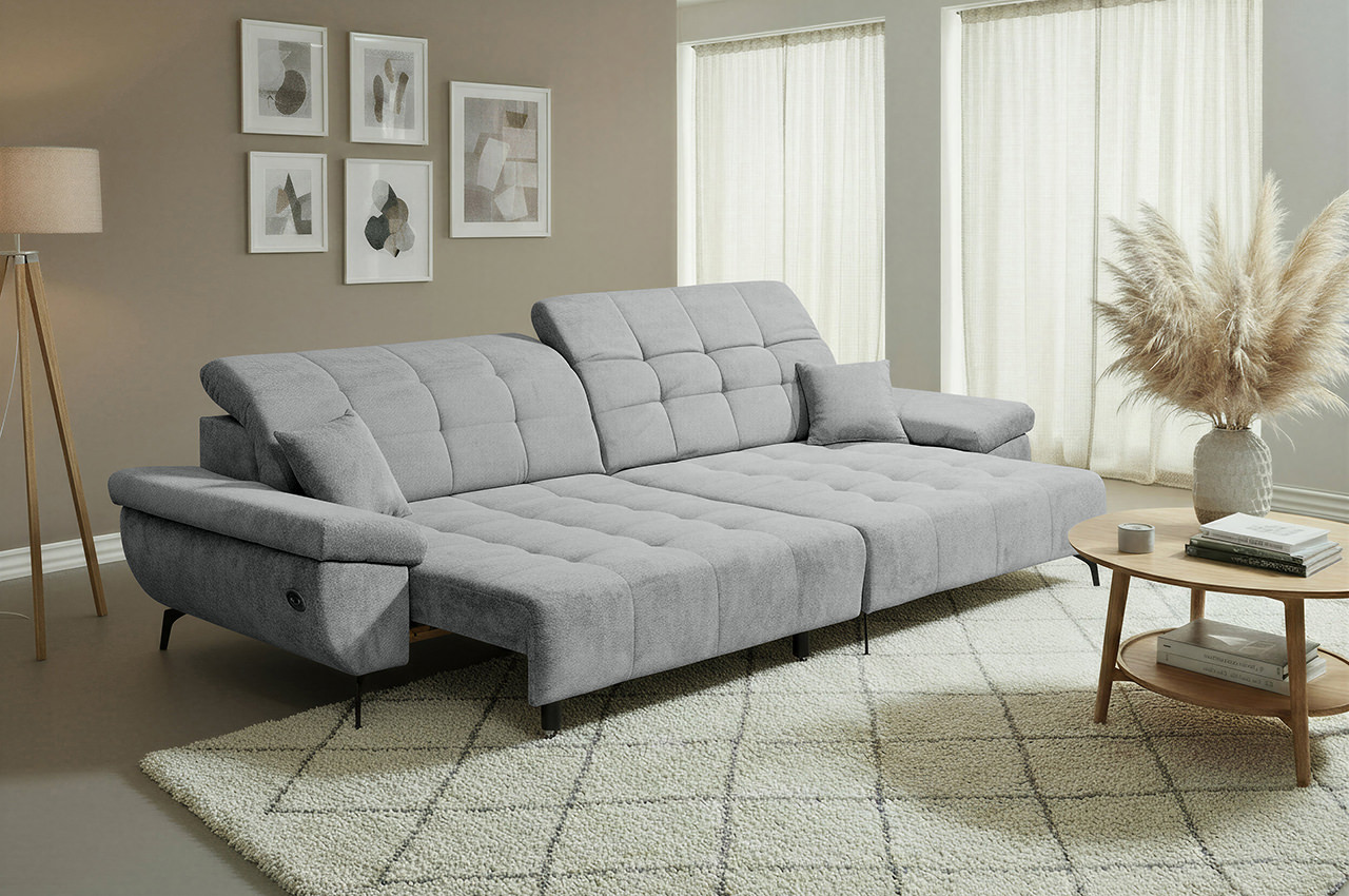 trogir ecksofa rechts stoff vinci 07 silber milieubild mit schlaffunktion