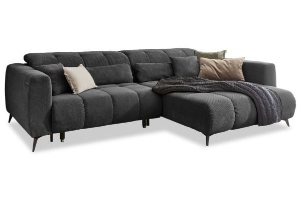 Ecksofa Luxor rechts - mit elektrischer XXL-Sitztiefenverstellung