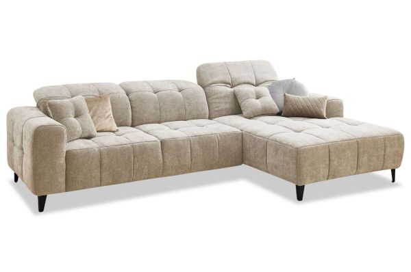 Ecksofa Liguria rechts - mit elektrischer Sitztiefenverstellung