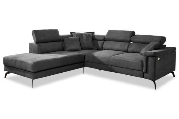 Ecksofa Silver links - mit Schlaffunktion und Boxspring