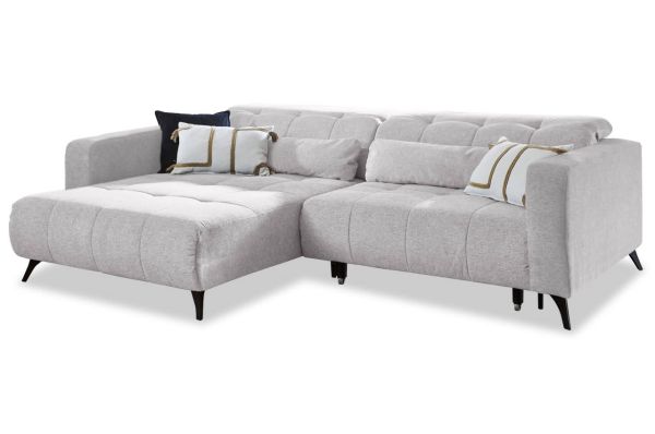 Ecksofa Luxor links - mit elektrischer XXL-Sitztiefenverstellung