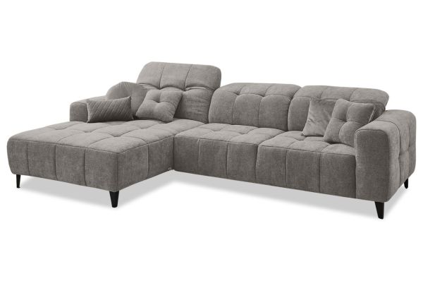 Ecksofa Liguria links - mit elektrischer Sitztiefenverstellung