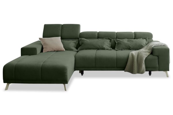 Ecksofa Sanny links - mit elektrischer XXL-Sitztiefenverstellung