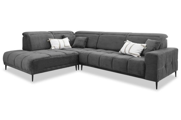 Ecksofa Livorno links Ottomane - wahlweise mit elektrischer Verstellung