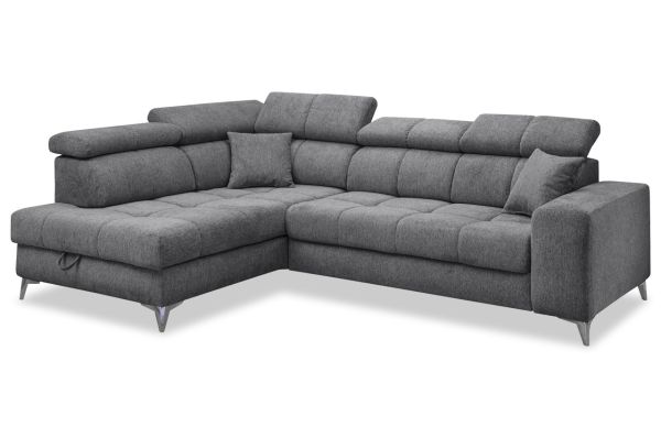 Ecksofa Sydney mit Ottomane links - wahlweise mit elektrischer Bettfunktion
