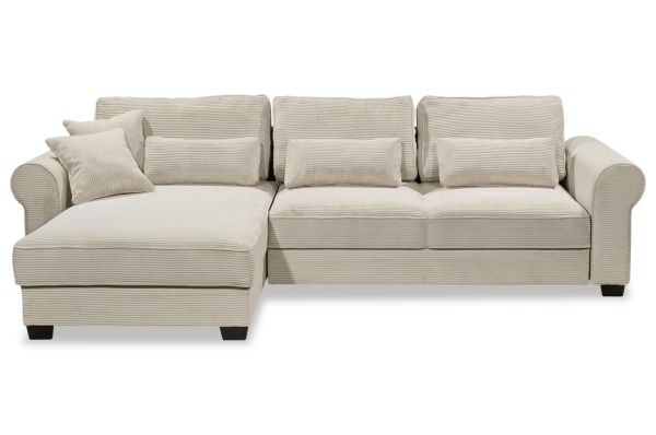 Ecksofa Angelina XL links - mit Schlaffunktion und Bettkasten