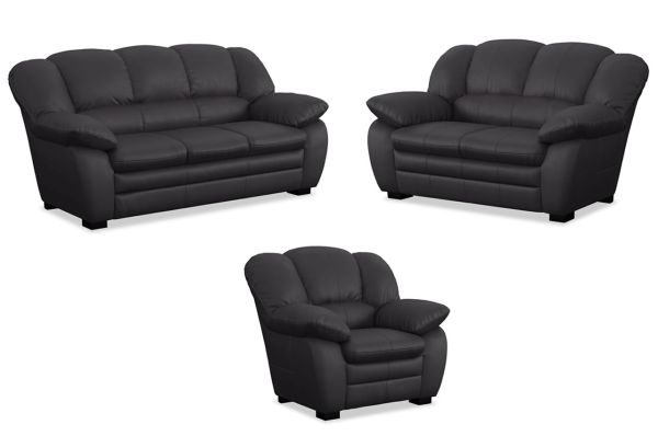 Garnitur Casino Leder - 3-Sitzer Sofa, 2-Sitzer Sofa und Sessel