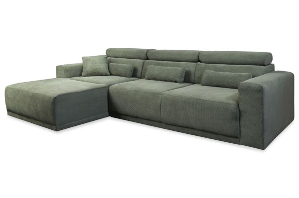Ecksofa Carlotta links - mit elektrischer XXL-Sitztiefenverstellung