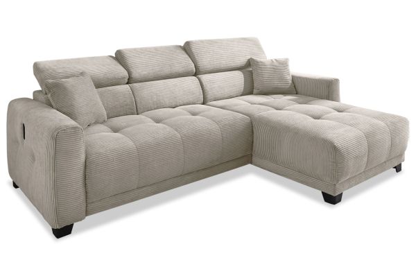 Ecksofa Cremona rechts - mit elektrischer Sitztiefenverstellung