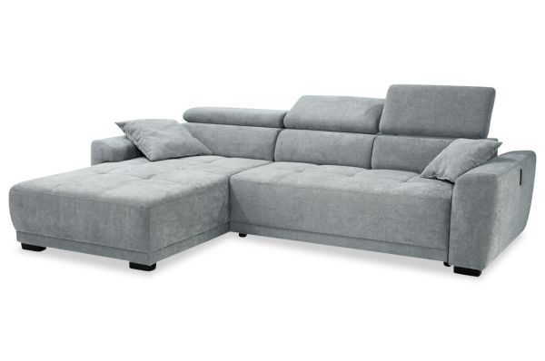 Ecksofa Domino links - mit elektrischer Sitztiefenverstellung