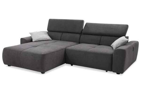 Ecksofa Uno links - mit elektrischer XXL-Sitztiefenverstellung