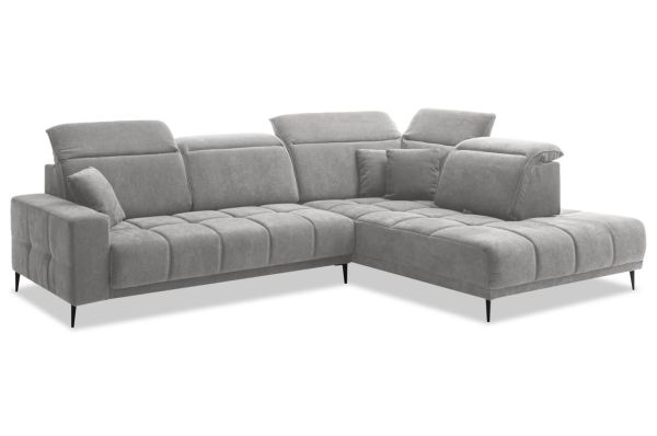 Ecksofa Livorno rechts Ottomane - wahlweise mit elektrischer Verstellung